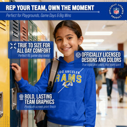 Los Angeles Rams NFL Youth Starting Fresh Hoodie- Pro Football Sweatshirt for Boys and Girls - Royal