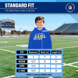 Los Angeles Rams NFL Youth Starting Fresh Hoodie- Pro Football Sweatshirt for Boys and Girls - Royal