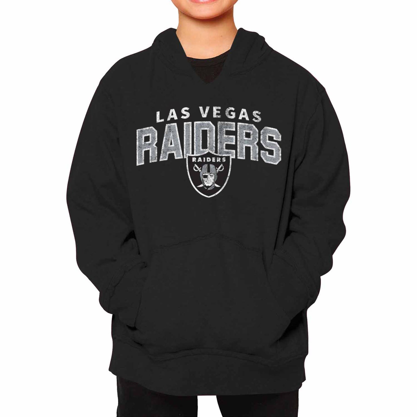 Las Vegas Raiders NFL Youth Starting Fresh Hoodie- Pro Football Sweatshirt for Boys and Girls - Black
