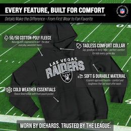 Las Vegas Raiders NFL Youth Starting Fresh Hoodie- Pro Football Sweatshirt for Boys and Girls - Black