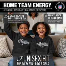 Las Vegas Raiders NFL Youth Starting Fresh Hoodie- Pro Football Sweatshirt for Boys and Girls - Black
