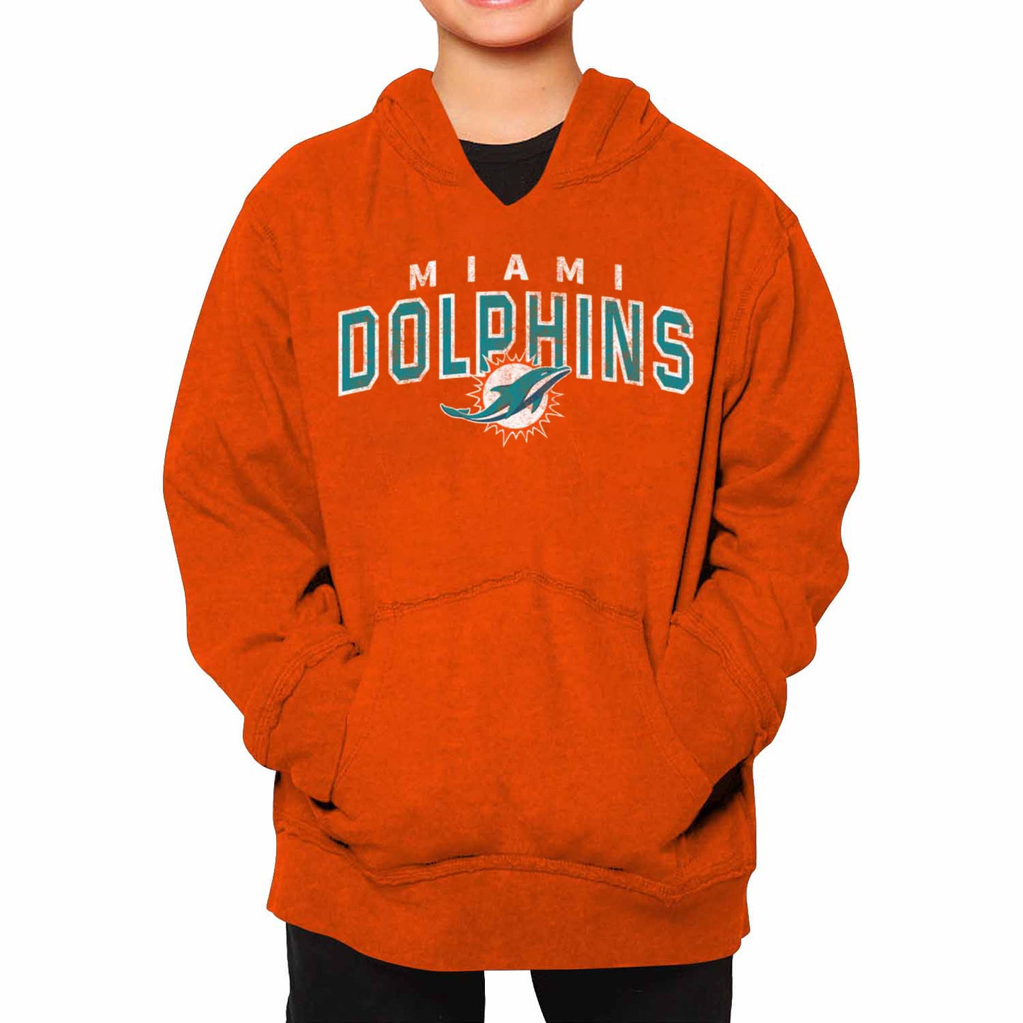 Miami Dolphins NFL Youth Starting Fresh Hoodie- Pro Football Sweatshirt for Boys and Girls - Orange