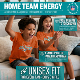 Miami Dolphins NFL Youth Starting Fresh Tee- Pro Football Tag-Less T-Shirt For Boys & Girls - Orange