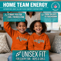 Miami Dolphins NFL Youth Starting Fresh Hoodie- Pro Football Sweatshirt for Boys and Girls - Orange