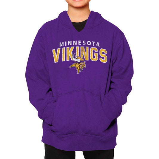 Minnesota Vikings NFL Youth Starting Fresh Hoodie- Pro Football Sweatshirt for Boys and Girls - Purple