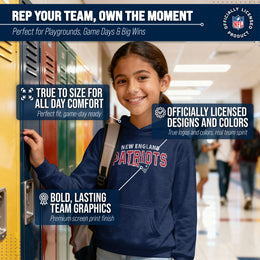 New England Patriots NFL Youth Starting Fresh Hoodie- Pro Football Sweatshirt for Boys and Girls - Navy