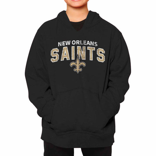 New Orleans Saints NFL Youth Starting Fresh Hoodie- Pro Football Sweatshirt for Boys and Girls - Black