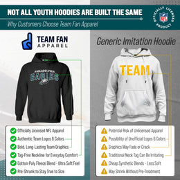 Philadelphia Eagles NFL Youth Starting Fresh Hoodie- Pro Football Sweatshirt for Boys and Girls - Black