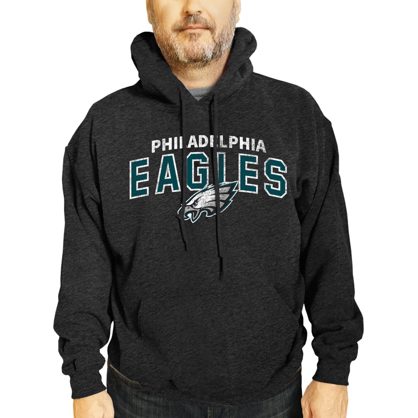 Philadelphia Eagles NFL Adult Unisex Starting Fresh Ultra Soft Fleece Hooded Sweatshirt - Black Heather