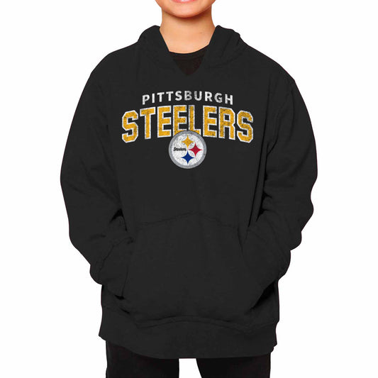 Pittsburgh Steelers NFL Youth Starting Fresh Hoodie- Pro Football Sweatshirt for Boys and Girls - Black