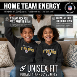 Pittsburgh Steelers NFL Youth Starting Fresh Hoodie- Pro Football Sweatshirt for Boys and Girls - Black