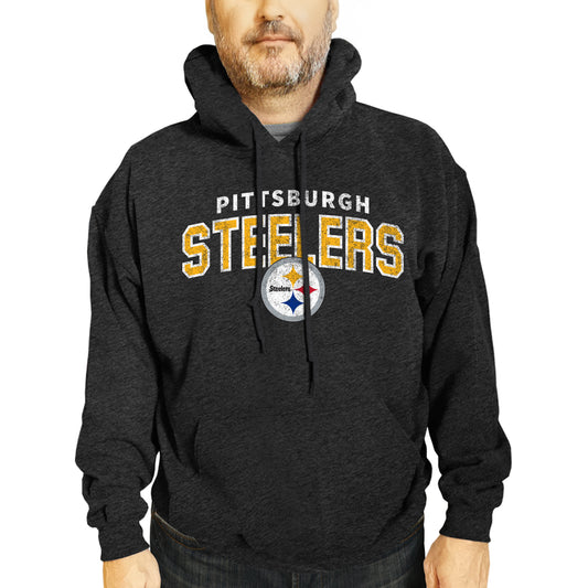 Pittsburgh Steelers NFL Adult Unisex Starting Fresh Ultra Soft Fleece Hooded Sweatshirt - Black Heather