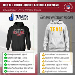 San Francisco 49ers NFL Youth Starting Fresh Hoodie- Pro Football Sweatshirt for Boys and Girls - Black