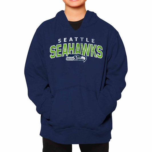 Seattle Seahawks NFL Youth Starting Fresh Hoodie- Pro Football Sweatshirt for Boys and Girls - Navy