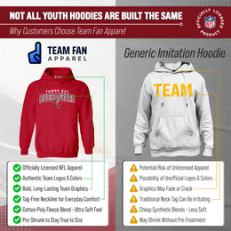 Tampa Bay Buccaneers NFL Youth Starting Fresh Hoodie- Pro Football Sweatshirt for Boys and Girls - Red