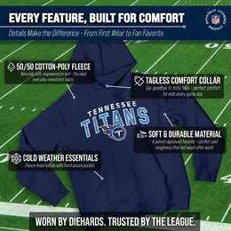 Tennessee Titans NFL Youth Starting Fresh Hoodie- Pro Football Sweatshirt for Boys and Girls - Navy