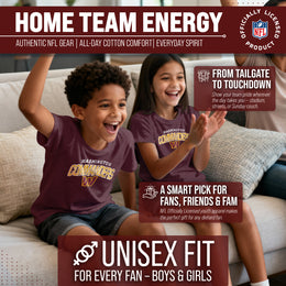 Washington Commanders NFL Youth Starting Fresh Tee- Pro Football Tag-Less T-Shirt For Boys & Girls - Maroon
