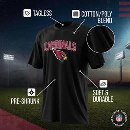 Arizona Cardinals NFL Youth Home Team Tee- Youth Pro Football T-Shirt For Boys & Girls Kids clothes - Black
