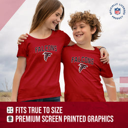 Atlanta Falcons NFL Youth Home Team Tee- Youth Pro Football T-Shirt For Boys & Girls Kids clothes - Red