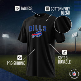 Buffalo Bills NFL Youth Home Team Tee- Youth Pro Football T-Shirt For Boys & Girls Kids clothes - Black