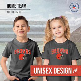 Cleveland Browns NFL Youth Home Team Tee- Youth Pro Football T-Shirt For Boys & Girls Kids clothes - Sport Gray