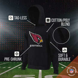 Arizona Cardinals NFL Youth Run City Hoodie- Kids Pro Football Pullover Sweatshirt- Officially Licensed - Black