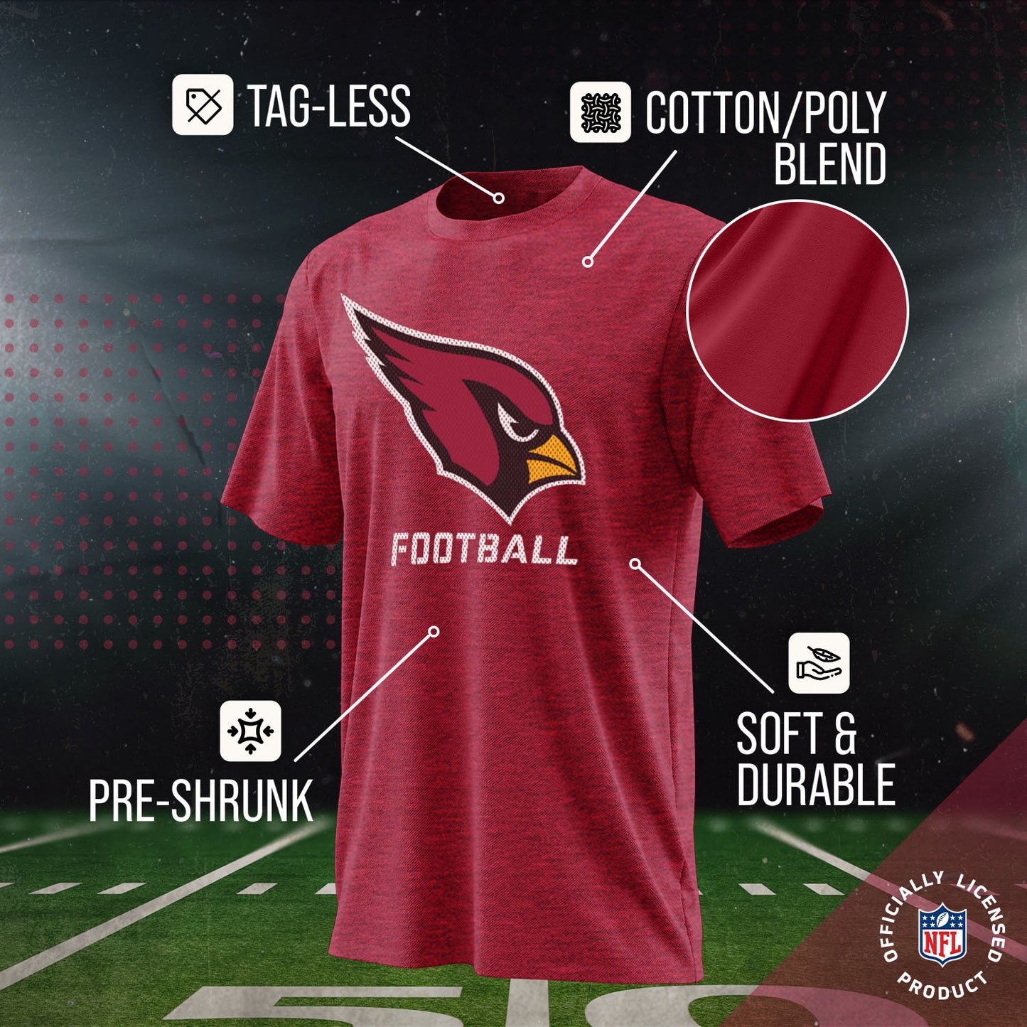 Arizona Cardinals NFL Youth Run City Tee - Cardinal