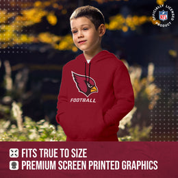 Arizona Cardinals NFL Youth Run City Hoodie- Kids Pro Football Pullover Sweatshirt- Officially Licensed - Cardinal