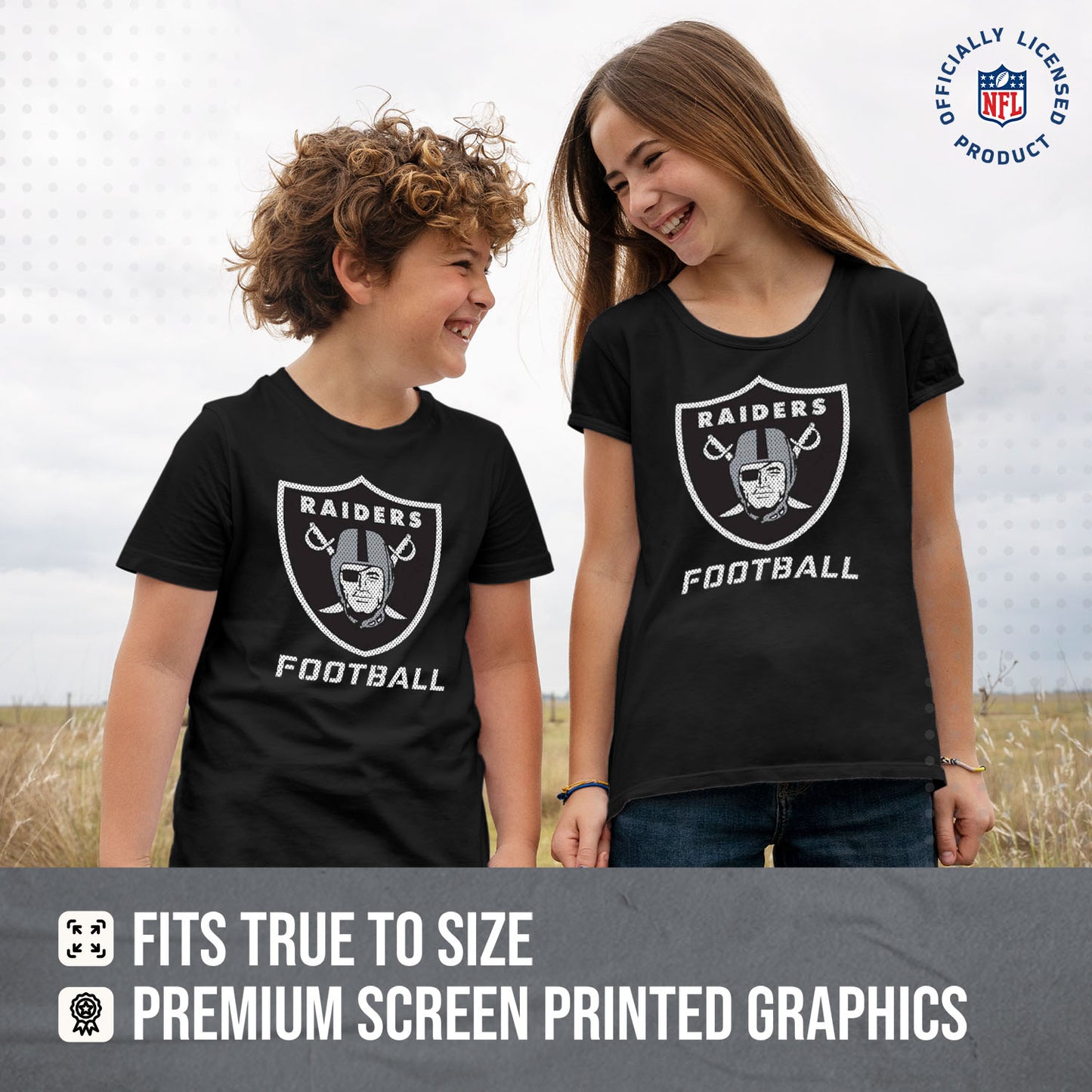 Las Vegas Raiders NFL Youth Run City Tee - Black