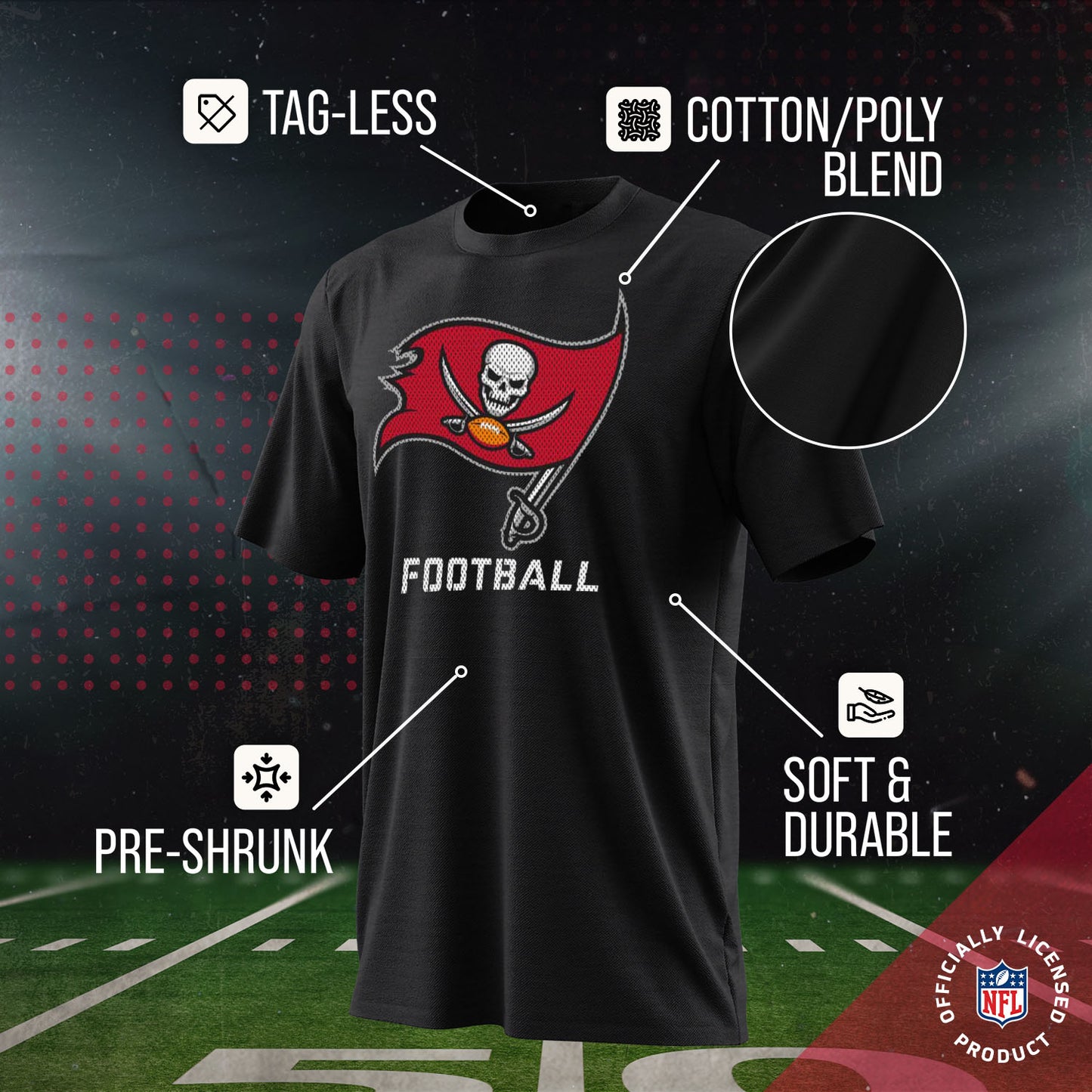 Tampa Bay Buccaneers NFL Youth Run City Tee - Black