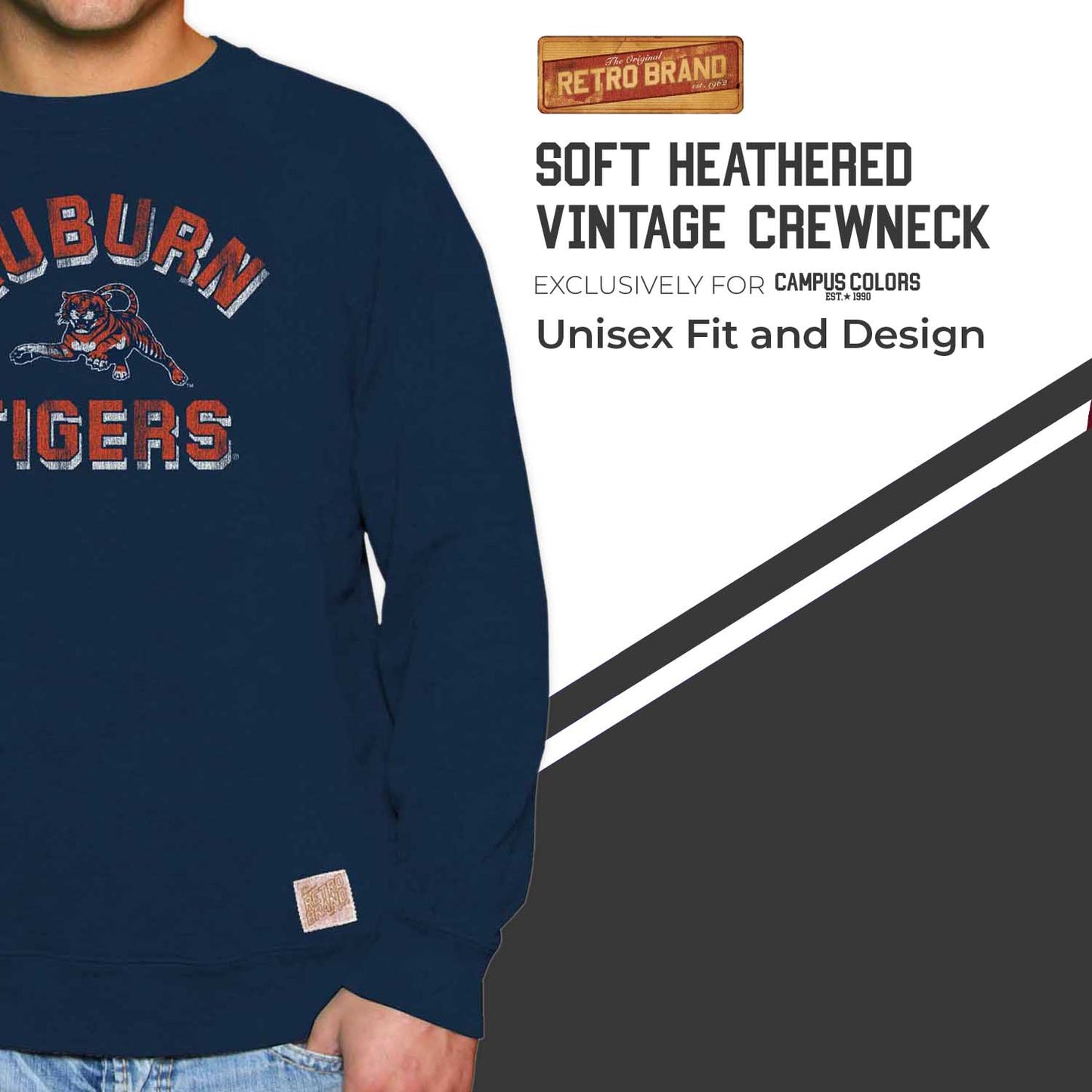 Auburn Tigers Adult University Crewneck - Navy
