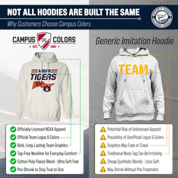 Auburn Tigers NCAA Adult Unisex Varsity Club Pennant Hooded Fleece Sweatshirt - Off White