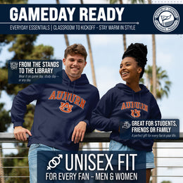 Auburn Tigers Campus Colors Adult Arch & Logo Soft Style Gameday Hooded Sweatshirt  - Navy