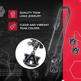 Auburn Tigers Collegiate Game Day Necklace and Earrings - Silver