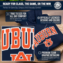 Auburn Tigers NCAA Adult Tackle Twill Hooded Sweatshirt - Navy