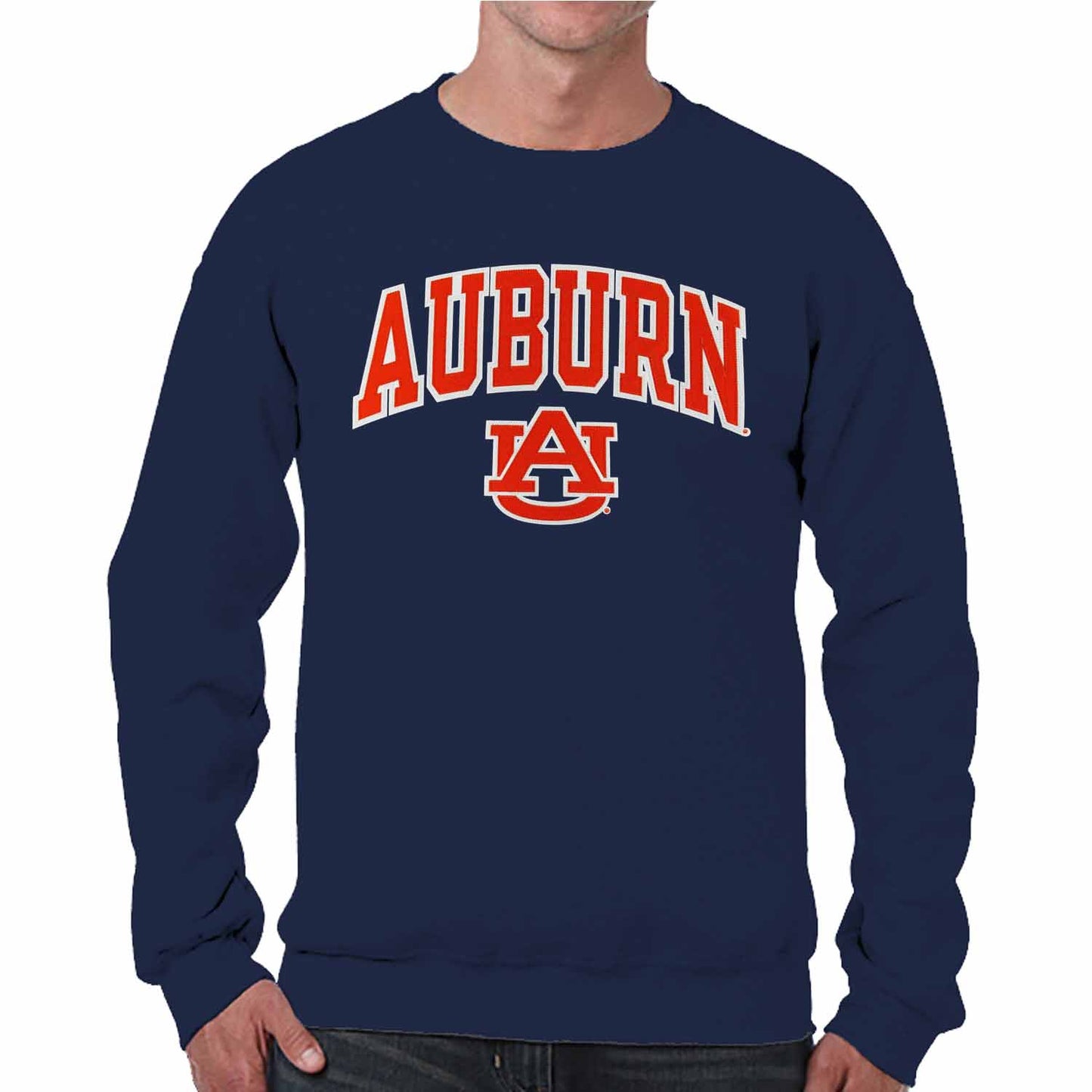 Auburn Tigers Adult Tackle Twill Crewneck - Navy