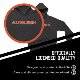 Auburn Tigers NCAA Adult Cotton Blend Charcoal Hooded Sweatshirt - Charcoal