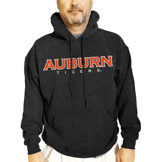 Auburn Tigers NCAA Adult Cotton Blend Charcoal Hooded Sweatshirt - Charcoal