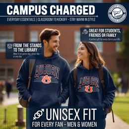 Auburn Tigers NCAA Adult Unisex Overtime Classics Hooded Fleece Sweatshirt - Navy