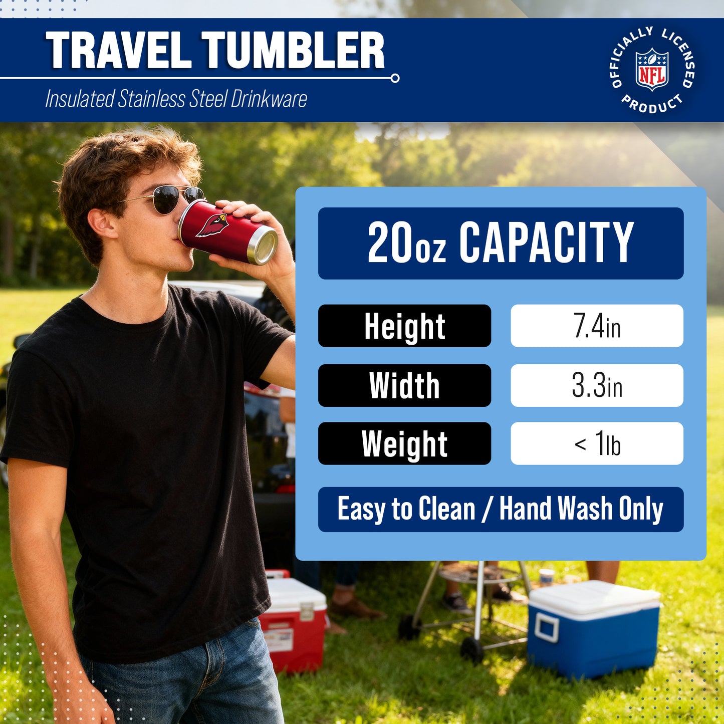 Arizona Cardinals NFL 20oz Gameday Stainless Steel Tumbler - Cardinal