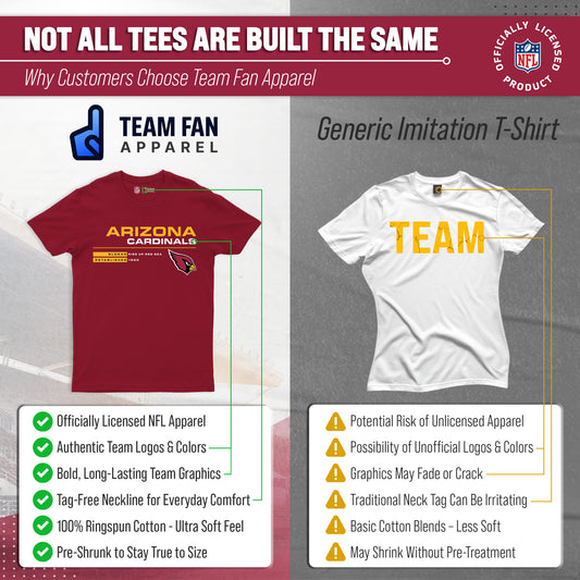 Arizona Cardinals Adult NFL Speed Stat Sheet T-Shirt - Cardinal