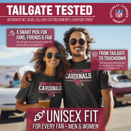 Arizona Cardinals NFL Adult Team Block Tagless T-Shirt - Charcoal
