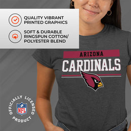 Arizona Cardinals NFL Women's Team Block Plus Sized Relaxed Fit T-Shirt - Charcoal