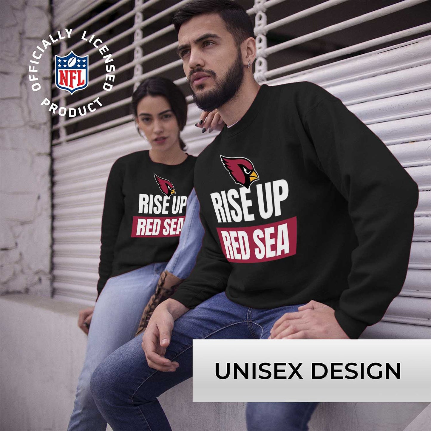 Arizona Cardinals NFL Adult Slogan Crewneck Sweatshirt - Black