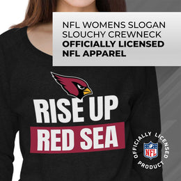 Arizona Cardinals NFL Womens Team Slogan Crew Neck - Black