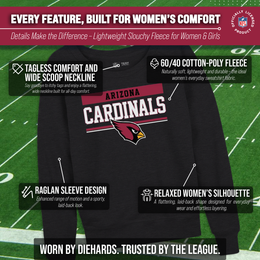 Arizona Cardinals NFL Womens Charcoal Crew Neck Football Apparel - Charcoal