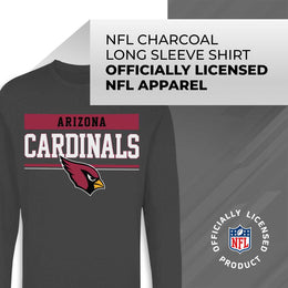 Arizona Cardinals NFL Adult Charcoal Long Sleeve T Shirt - Charcoal