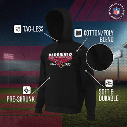 Arizona Cardinals NFL Adult Unisex Vintage Block Ultra Soft Fleece Hooded Sweatshirt - Black