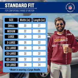 Arizona Cardinals Adult NFL Diagonal Fade Fleece Hooded Sweatshirt - Cardinal