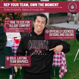 Arizona Cardinals NFL Adult Unisex Overtime Blueprint Soft Fleece Hooded Sweatshirt - Black